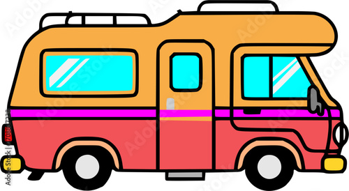 Bold and retro camper van collection for travel, adventure, and outdoor lifestyle design.

