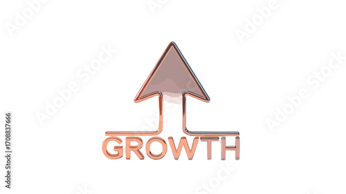 A symbolic image depicting growth and progress with a metallic arrow.