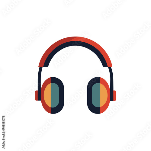 a stylized representation of headphones  focus on 