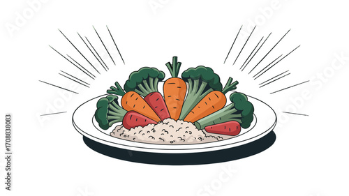 A vibrant plate filled with an array of fresh vegetables.