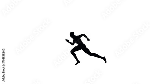 Silhouette of a runner in mid-stride, showcasing speed and determination.