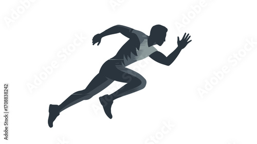 An active runner in motion, captured as a silhouette.