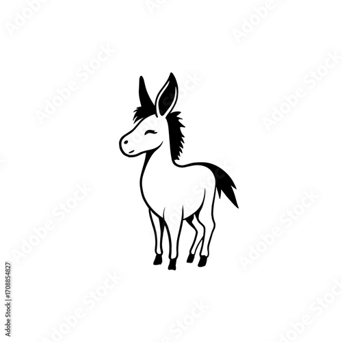 mule. mule simple black and white line art vector logo
