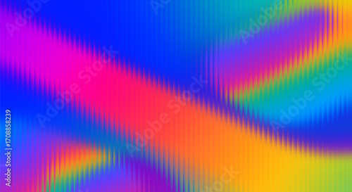 Vibrant abstract background with a colorful blurred gradient and vertical ribbed texture, futuristic holographic effect, for web, banner, technology.