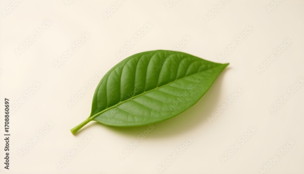 Obraz premium green leaf on a white background