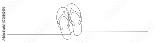 Flip Flops One Line Drawing