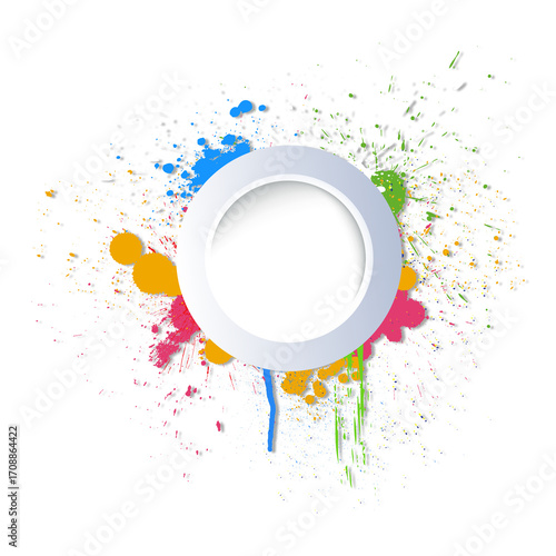 Abstract colorful background with a blank circle space
