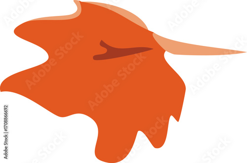 Autumn orange leaf. Vector illustration