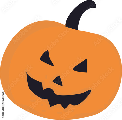 Pumpkin with a scary face. Vector illustration on a Halloween theme
