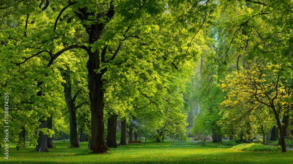 Fototapeta premium Lush parkland in springtime