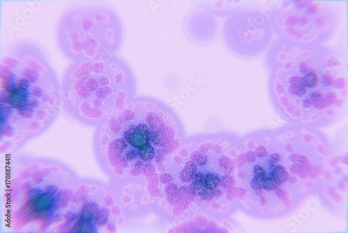 Microscopic View of Colorful Cells in a Biological Sample