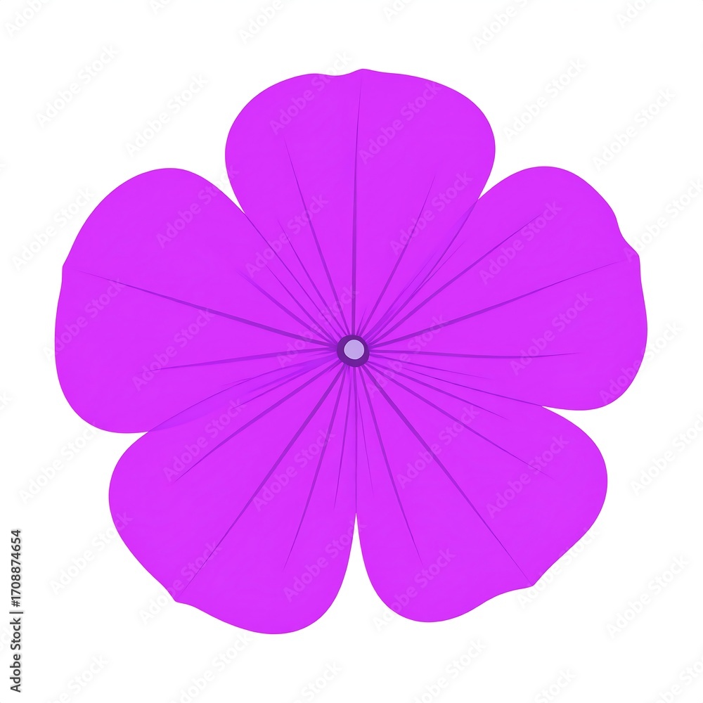 Fototapeta premium Vibrant purple flower, flat lay, simple design