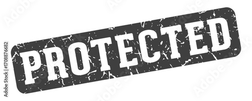 protected rectangular sign. protected stamp
