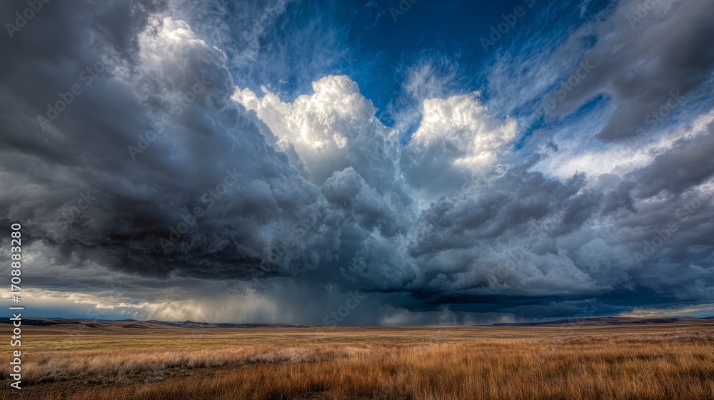 Obraz premium Dramatic storm clouds over plains