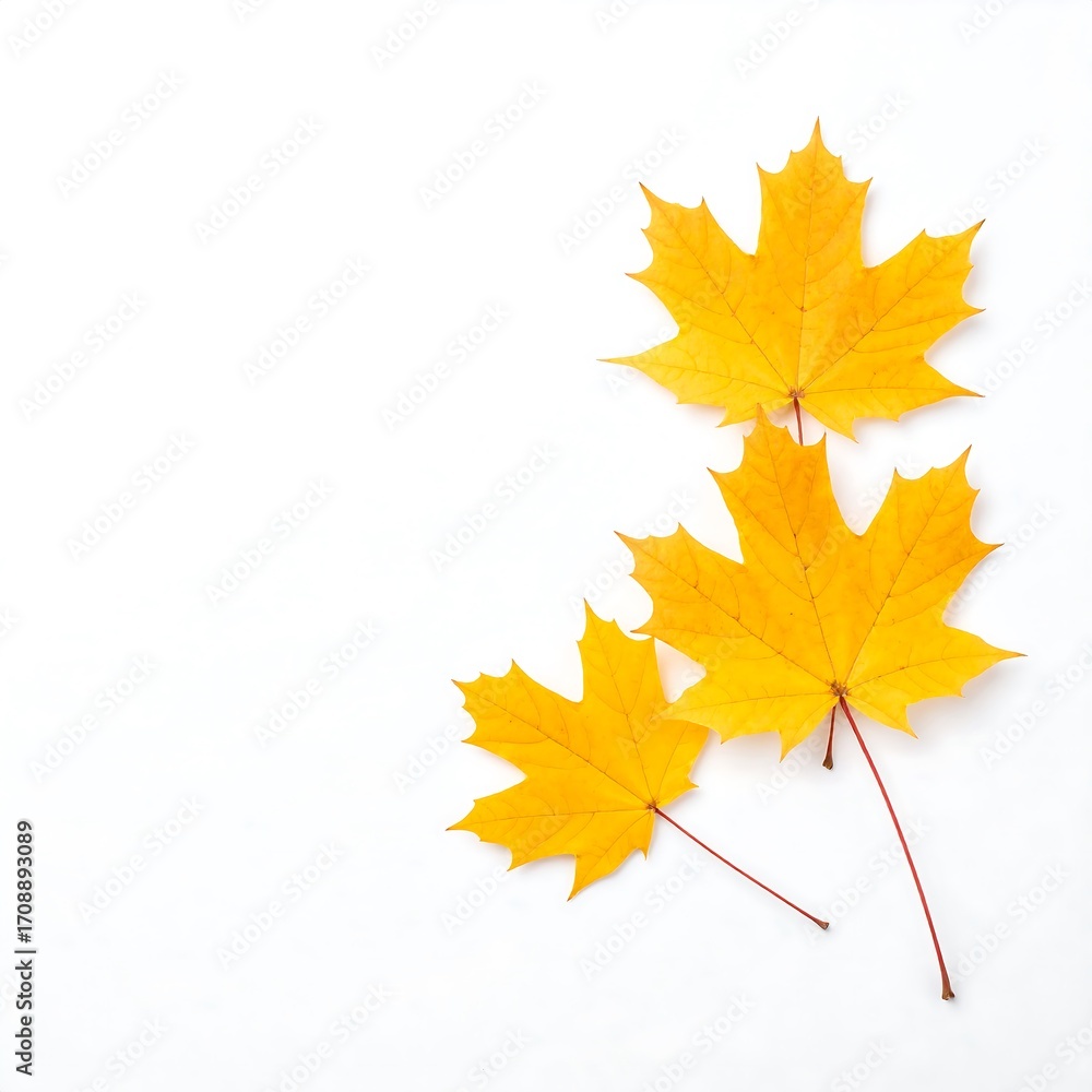 Fototapeta premium Autumn leaves on white background (1)