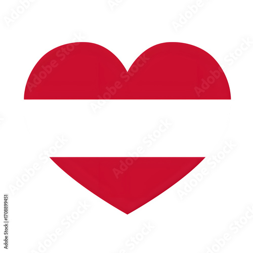 Heart Shaped Austria Flag