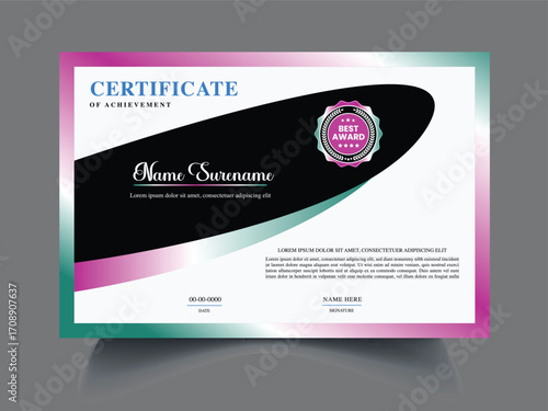 new modern design certificate template