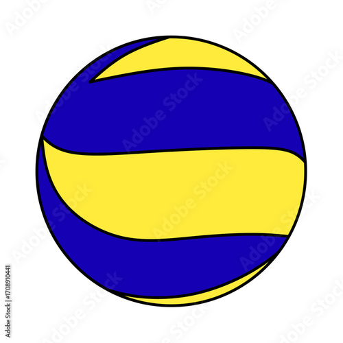 Flat vector illustration of a volleyball ball, isolated on white background, perfect for sports design, beach games, athletic branding, and recreation graphics.