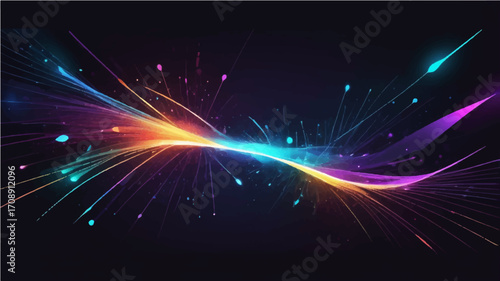 Fractal energy background with glowing lines and futuristic abstract design