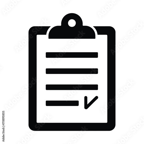Clipboard with checklist icon symbol of task management, todo list, and project planning vector illustration of a document