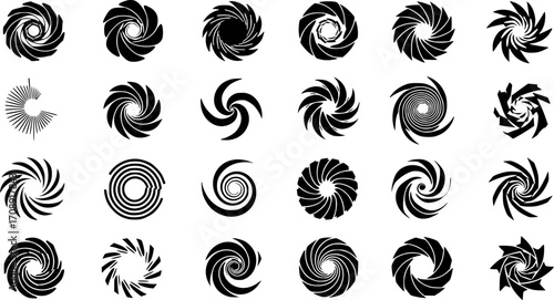 Spiral icon vector set. Volute illustration sign collection. Hypnotic Spiral symbol or logo.
