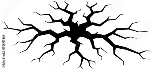 Cracks icon vector. Dry heartquake illustration sign. Fissure symbol. Fracture logo. rift mark.
