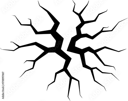 Cracks icon vector. Dry heartquake illustration sign. Fissure symbol. Fracture logo. rift mark.
