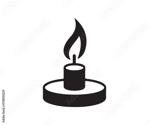 Black and white burning candle design
