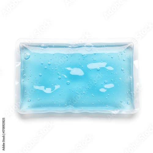 Gel ice pack isolated on white background, top view, studio shot