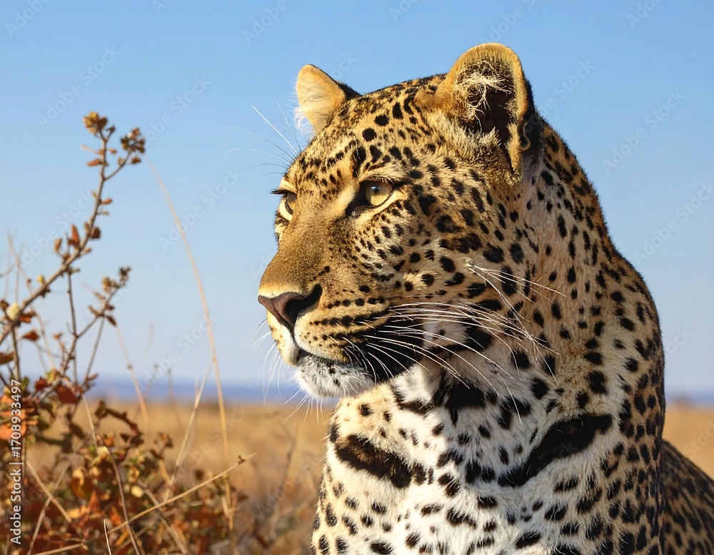 Fototapeta premium Leopard in Profile View