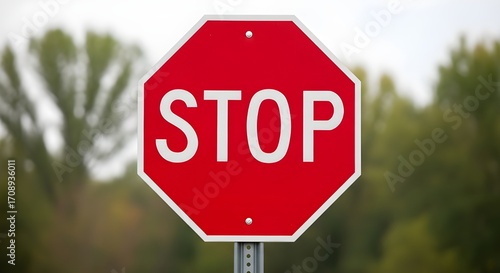 Clear stop sign commands attention urging immediate halt for safety and order on roadways
