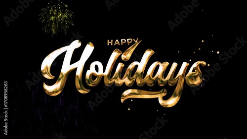 Happy Holiday Animation: Festive Lettering, 4K Motion Graphics