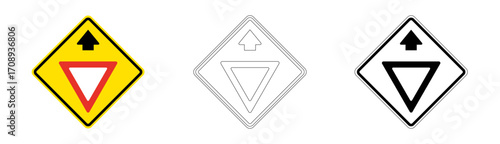 Yield Ahead Sign in Vector Format