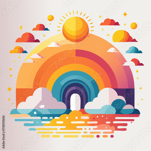 Rainbow Bridge to Sunshine A Whimsical Journey Under the Sun
