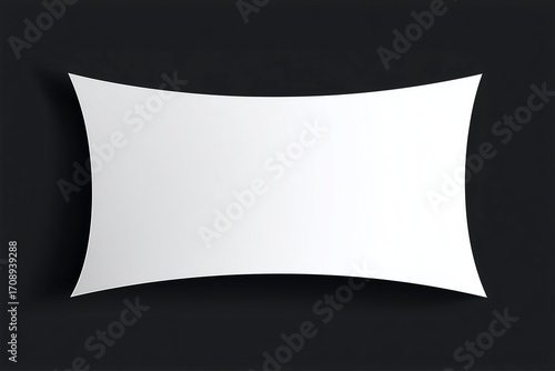 White Curved Blank Display Board, Minimalist Display Background on Black, for Product Demonstration, Advertising Design, UI Prototyping