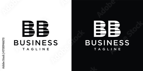 Simple piano B letter sign logo vector template illustration