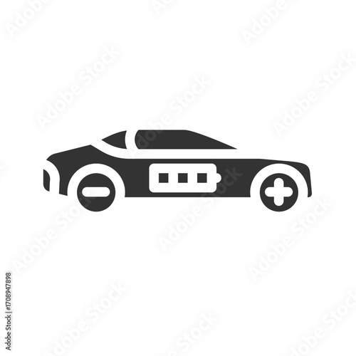 electric vehicle icon solid glyph , car, automobile 