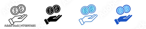 Payable  Icon Set Multiple Style Collection