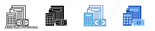 Accounting  Icon Set Multiple Style Collection