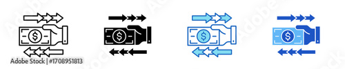 Expenses  Icon Set Multiple Style Collection