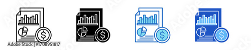 Financial  Icon Set Multiple Style Collection