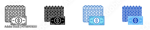 Period  Icon Set Multiple Style Collection