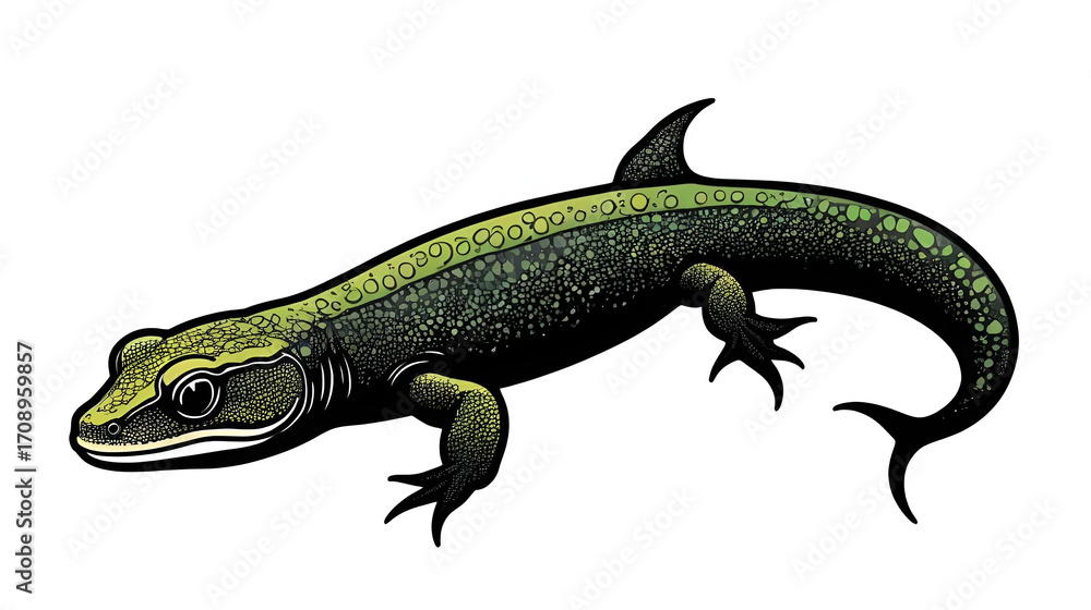 Fototapeta premium Hellbender silhouette colour vector style with white backgroundd