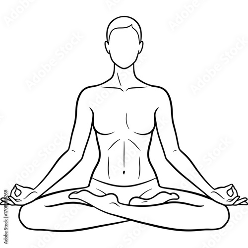Mindful individual practicing a serene yoga lotus pose, promoting inner peace, balance, and well-being through meditation and spiritual connection