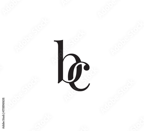 Elegant Serif Monogram Logo with Overlapping Initial Letters – Vintage and Modern Branding Design bc