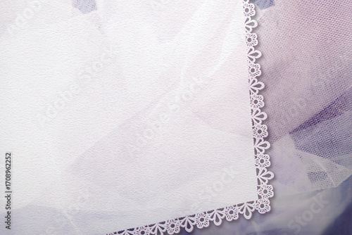 Light Purple and White Background Image with Lace Edging, for Wedding Design, Romantic Theme Materials, Card Decoration Elements