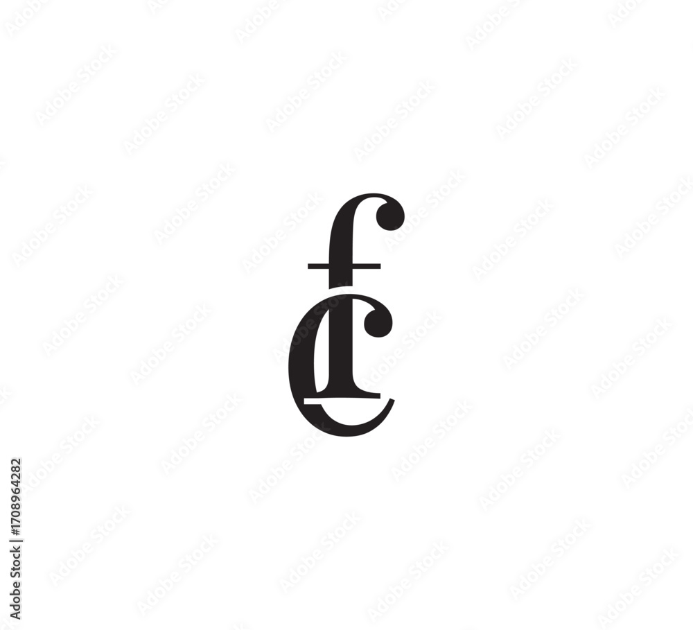Fototapeta premium Elegant Serif Monogram Logo with Overlapping Initial Letters – Vintage and Modern Branding Design fc