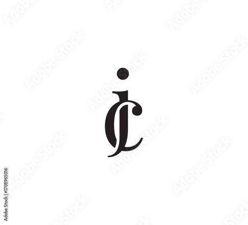 Elegant Serif Monogram Logo with Overlapping Initial Letters – Vintage and Modern Branding Design jc