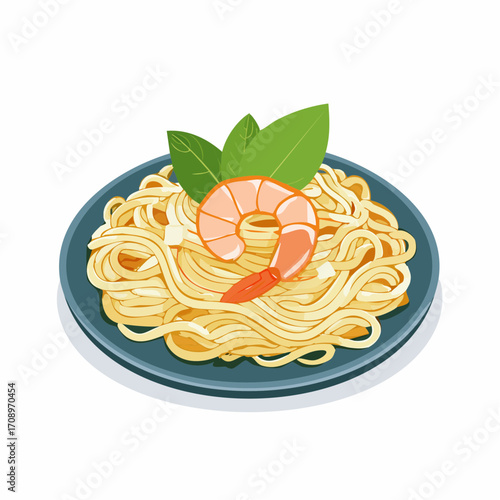 Asiatische Nudelpfanne  mit Garnelen