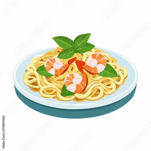 Asiatische Nudelpfanne  mit Garnelen